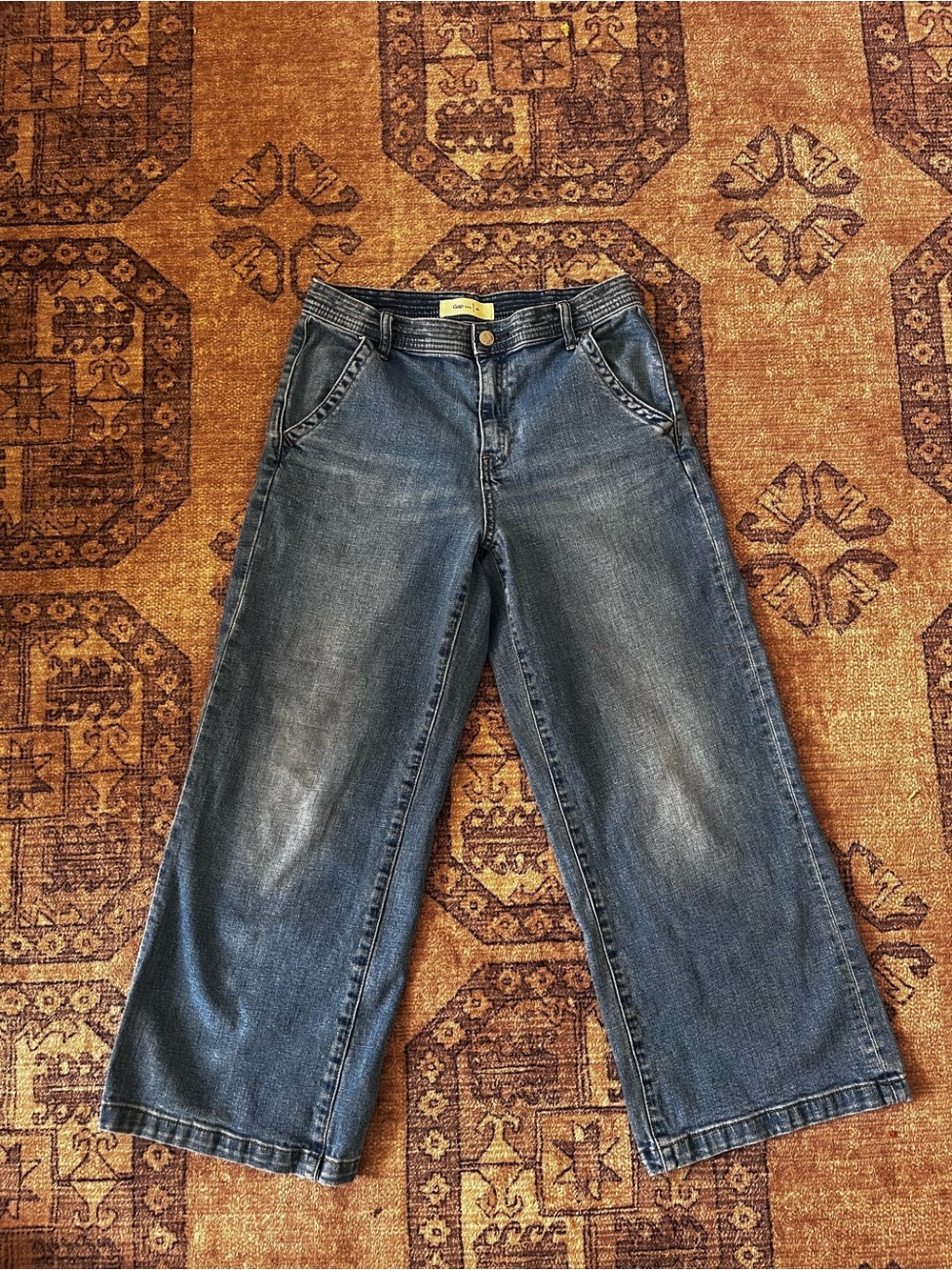 Gap cropped straight wide leg jeans
